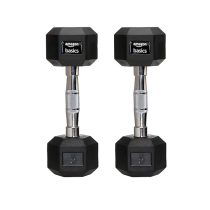 amazon basics Rubber Encased Hex Dumbbell Weight Set Of 2, 5 Kg,Black Visit the amazon basics Store